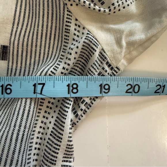 F & F Black Cream Cotton Poplin Bell Sleeve Tiered Split Neck Prairie Boho Dress - Picture 11 of 11